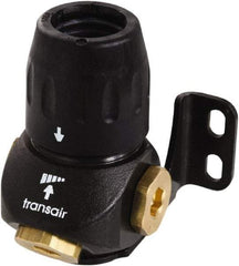 Transair - 7/8" ID, 25mm OD, Three Port Wall Bracket - Plastic, 232 Max psi, 1/2 & 1/4 Female NPT, 3-5/16" Long - Americas Tooling