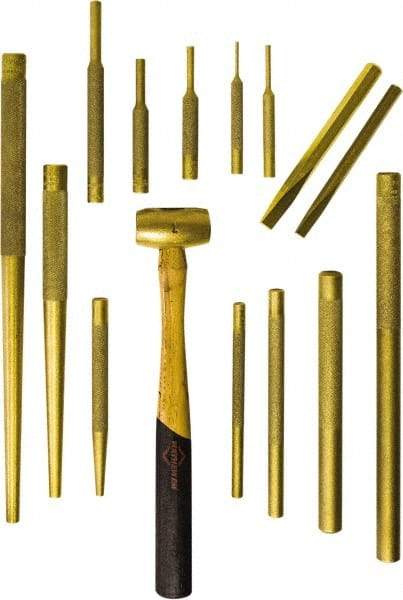 Mayhew - 15 Piece Punch & Chisel Set - 3/8 to 1/2" Chisel, 1/8 to 3/4" Punch, Round Shank - Americas Tooling