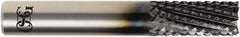 OSG - 1/4" Diam, 1" LOC, Burr End, Solid Carbide Diamond Pattern Router Bit - Right Hand Cut, 3" OAL, 1/4" Shank Diam, Use on Carbon Fiber, Honeycomb Core, Carbon - Americas Tooling