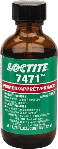 Loctite - 1.75 Fluid Ounce Bottle, Amber, Liquid Primer - Series 7471 - Americas Tooling