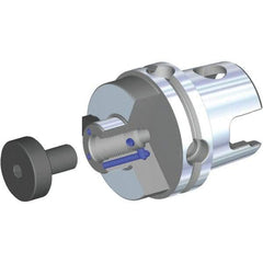 Kennametal - KM63TS Modular Connection 1" Pilot Diam Shell Mill Holder - 1.26" Flange to Nose End Projection, 2.19" Nose Diam, 1/2-20 Lock Screw, Through-Spindle Coolant - Exact Industrial Supply