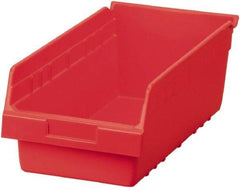 Akro-Mils - 17-7/8" Deep, Red Polymer Hopper Shelf Bin - 6" High x 8-3/8" Wide x 17-7/8" Long - Americas Tooling