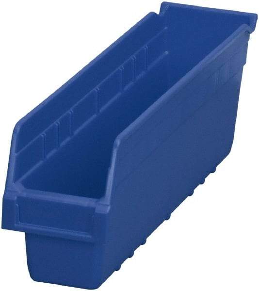 Akro-Mils - 17-7/8" Deep, Blue Polymer Hopper Shelf Bin - 6" High x 4-1/8" Wide x 17-7/8" Long - Americas Tooling