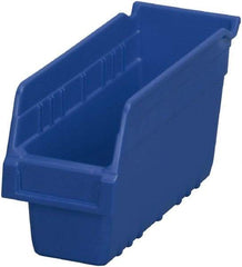 Akro-Mils - 11-5/8" Deep, Blue Polymer Hopper Shelf Bin - 6" High x 4-1/8" Wide x 11-5/8" Long - Americas Tooling