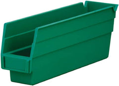 Akro-Mils - 54 Lb. Load Capacity, 11-5/8" Deep, Green Hopper Shelf Bin - 4" High x 2-3/4" Wide x 11-5/8" Long - Americas Tooling