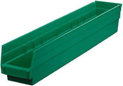 Akro-Mils - 199 Lb. Load Capacity, 23-5/8" Deep, Green Hopper Shelf Bin - 4" High x 4-1/8" Wide x 23-5/8" Long - Americas Tooling