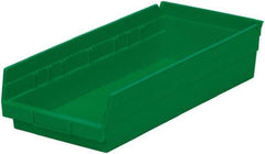 Akro-Mils - 214 Lb. Load Capacity, 17-7/8" Deep, Green Hopper Shelf Bin - 4" High x 8-3/8" Wide x 17-7/8" Long - Americas Tooling