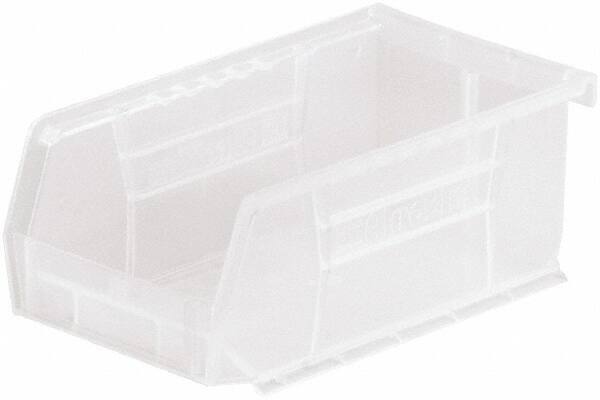 Akro-Mils - 10 Lb. Load Capacity, 7-3/8" Deep, Clear Polymer Hopper Stacking Bin - 3" High x 4-1/8" Wide x 7-3/8" Long - Americas Tooling