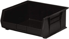 Akro-Mils - 75 Lb. Load Capacity, 14-3/4" Deep, Black Polymer Hopper Stacking Bin - 7" High x 16-1/2" Wide x 14-3/4" Long - Americas Tooling