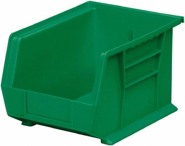 Akro-Mils - 50 Lb. Load Capacity, 10-3/4" Deep, Green Polymer Hopper Stacking Bin - 7" High x 8-1/4" Wide x 10-3/4" Long - Americas Tooling