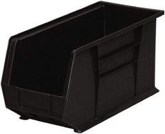 Akro-Mils - 60 Lb. Load Capacity, 18" Deep, Black Polymer Hopper Stacking Bin - 9" High x 8-1/4" Wide x 18" Long - Americas Tooling