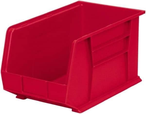 Akro-Mils - 60 Lb. Load Capacity, 18" Deep, Red Polymer Hopper Stacking Bin - 10" High x 11" Wide x 18" Long - Americas Tooling