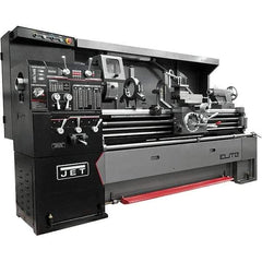 Jet - 17" Swing, 40" Between Centers, 230/460 Volt, Triple Phase Engine Lathe - 5MT Taper, 7-1/2 hp, 36 to 1,800 RPM, 3-1/8" Bore Diam, 44" Deep x 68" High x 94" Long - Americas Tooling