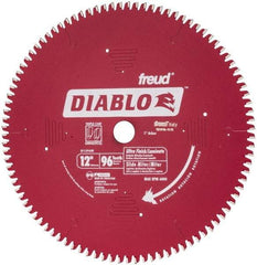 Freud - 12" Diam, 1" Arbor Hole Diam, 96 Tooth Wet & Dry Cut Saw Blade - Carbide-Tipped, Standard Round Arbor - Americas Tooling