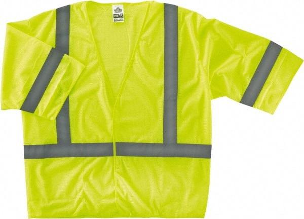 Ergodyne - Size S/M High Visibility Lime Mesh General Purpose Vest - 36 to 44" Chest, ANSI/ISEA 107, Hook & Loop Closure, 1 Pocket, Polyester - Americas Tooling