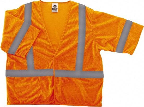 Ergodyne - Size S/M High Visibility Orange Mesh General Purpose Vest - 36 to 44" Chest, ANSI/ISEA 107, Hook & Loop Closure, 1 Pocket, Polyester - Americas Tooling