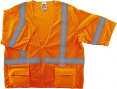 Ergodyne - Size L/XL High Visibility Orange Mesh General Purpose Vest - 44 to 52" Chest, ANSI/ISEA 107, Zipper Closure, 3 Pockets, Polyester - Americas Tooling