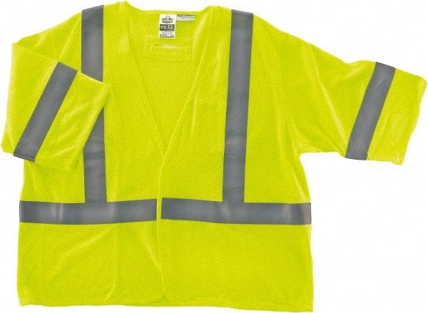 Ergodyne - Size L/XL Flame Resistant/Retardant Lime Mesh General Purpose Vest - 44 to 52" Chest, ANSI/ISEA 107, Hook & Loop Closure, 2 Pockets, Polyester - Americas Tooling