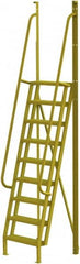 TRI-ARC - 132" 9 Step Configurable Crossover Ladder - 75° Incline, 1,000 Lb Capacity, 90" Platform Height, 30" Base Width x 33" Base Depth, Serrated - Americas Tooling