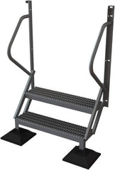 TRI-ARC - 62" 2 Step Configurable Rooftop Ladder - 50° Incline, 500 Lb Capacity, 20" Platform Height, 46-1/4" Base Width x 20" Base Depth, Serrated - Americas Tooling