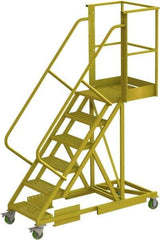 TRI-ARC - 102" 6 Step Configurable Cantilever Ladder - Supported, 300 Lb Capacity, 60" Platform Height, 30" Base Width x 72" Base Depth, Serrated - Americas Tooling