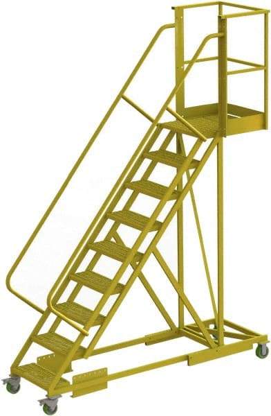 TRI-ARC - 132" 9 Step Configurable Cantilever Ladder - Supported, 300 Lb Capacity, 90" Platform Height, 30" Base Width x 97" Base Depth, Serrated - Americas Tooling