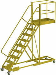 TRI-ARC - 132" 9 Step Configurable Cantilever Ladder - Supported, 300 Lb Capacity, 90" Platform Height, 30" Base Width x 117" Base Depth, Serrated - Americas Tooling