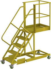 TRI-ARC - 92" 5 Step Configurable Cantilever Ladder - Supported, 300 Lb Capacity, 50" Platform Height, 30" Base Width x 74" Base Depth, Serrated - Americas Tooling