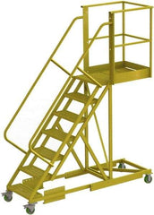 TRI-ARC - 112" 7 Step Configurable Cantilever Ladder - Supported, 300 Lb Capacity, 70" Platform Height, 30" Base Width x 91" Base Depth, Serrated - Americas Tooling