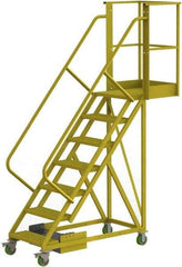 TRI-ARC - 112" 7 Step Configurable Cantilever Ladder - Unsupported, 300 Lb Capacity, 70" Platform Height, 30" Base Width x 81" Base Depth, Perforated Tread - Americas Tooling