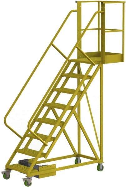 TRI-ARC - 122" 8 Step Configurable Cantilever Ladder - Unsupported, 300 Lb Capacity, 80" Platform Height, 30" Base Width x 89" Base Depth, Serrated - Americas Tooling