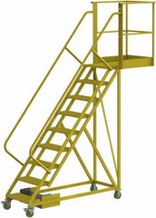 TRI-ARC - 132" 9 Step Configurable Cantilever Ladder - Unsupported, 300 Lb Capacity, 90" Platform Height, 30" Base Width x 107" Base Depth, Serrated - Americas Tooling