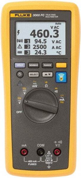 Fluke - 10 Piece, FC Wireless AC & DC Voltage Kit - 1,000 Volt Max, LCD Display - Americas Tooling