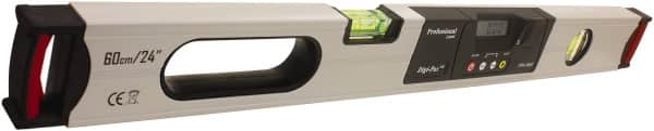 Digi-Pas - 24" Long 2 Vial Box Beam Level - Aluminum, Black/Gray, 1 Plumb & 1 Level Vial - Americas Tooling