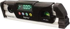 Digi-Pas - Magnetic 9-1/2" Long 2 Vial Torpedo Level - Aluminum, Black/Silver, 1 Plumb & 1 Level Vial - Americas Tooling