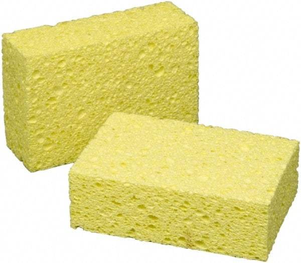 Ability One - 5-3/4" Long x 1-3/4" Wide x 1" Thick Scouring Sponge - Non-Abrasive, Yellow - Americas Tooling