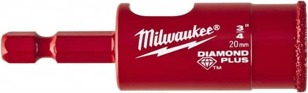 Milwaukee Tool - 3/4" Diam, 1-1/2" Cutting Depth, Hole Saw - Diamond Grit Saw, Continuous Edge - Americas Tooling