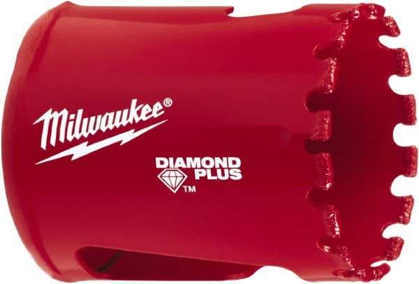 Milwaukee Tool - 1-1/2" Diam, 1-1/2" Cutting Depth, Hole Saw - Diamond Grit Saw, Continuous Edge - Americas Tooling