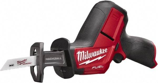 Milwaukee Tool - 12V, 0 to 3,000 SPM, Cordless Reciprocating Saw - 5/8" Stroke Length, 12" Saw Length, Lithium-Ion Batteries Not Included - Americas Tooling