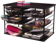 Rolodex - 23.9" Wide x 16.06" High x 15.51" Deep MDF Document Organizer - 12 Compartments, Black, 11" Wide Compartment - Americas Tooling