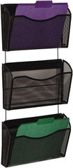 Rolodex - 14" Wide x 38.45" High x 6-5/8" Deep Mesh Metal Document Organizer - 3 Compartments, Black, 13-1/2" Wide Compartment - Americas Tooling