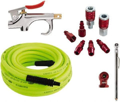 Legacy - 11 Piece Blow Gun & Hose Compressor Accessory Kit - 50' Hose, 3/8" Hose ID, 1/4" Fitting - Americas Tooling