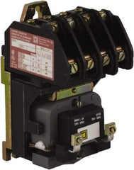 Square D - No Enclosure, 4 Pole, Electrically Held Lighting Contactor - 20 A (Tungsten), 30 A (Fluorescent), 208 VAC at 60 Hz, 4NO Contact Configuration - Americas Tooling