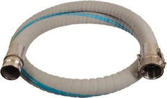 Continental ContiTech - 1-1/2" Inside x 2-1/50" Outside Diam, 220°F, Male x Female Camlock Food & Beverage Hose - 2.3" Bend Radius, Gray, 15' Long, 250 Max psi, 29 Vacuum Rating - Americas Tooling