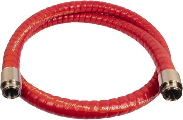 Continental ContiTech - 3" Inside x 3.601" Outside Diam, 220°F, Tri-Clovers Food & Beverage Hose - 6" Bend Radius, Red, 10' Long, 200 Max psi, 29 Vacuum Rating - Americas Tooling