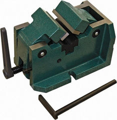 Interstate - 4" Jaw Width, 2-3/8" Max Jaw Opening, Manual Self Centering Vise - 11-27/64" OAL x 7-11/16" OAH - Americas Tooling