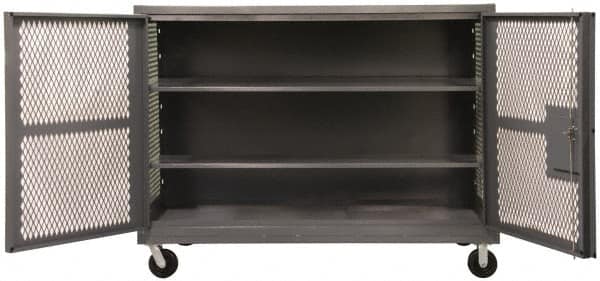 Durham - 2,000 Lb Capacity, 1 Shelf, Mesh Security Truck - 60" Long x 60-1/2" Wide x 56-7/16" High - Americas Tooling