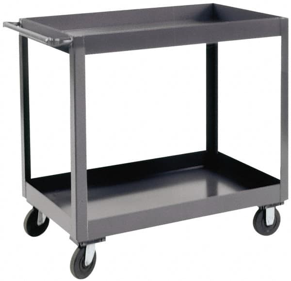 Durham - 1,200 Lb Capacity, 18" Wide x 36" Long x 37-5/8" High Heavy Duty Service Cart - 2 Shelf, Steel - Americas Tooling