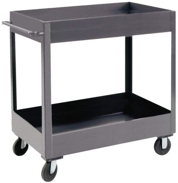 Durham - 1,200 Lb Capacity, 18" Wide x 36" Long x 37-5/8" High Heavy Duty Service Cart - 2 Shelf, Steel - Americas Tooling