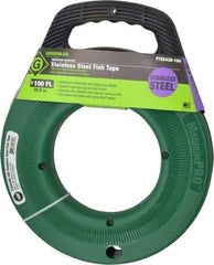 Greenlee - 100 Ft. Long x 1/8 Inch Wide, 0.045 Inch Thick, Stainless Steel Fish Tape - 400 Lb. Pulling Strength, Includes Case - Americas Tooling